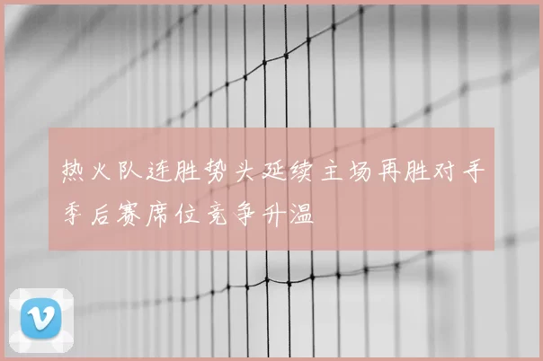 热火队连胜势头延续主场再胜对手季后赛席位竞争升温